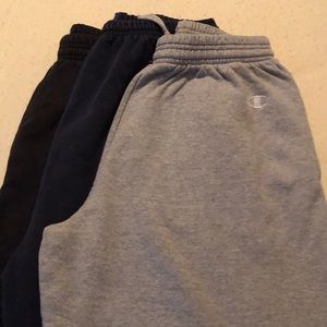 Lot of 3 pair of mens L Champion sweatpants